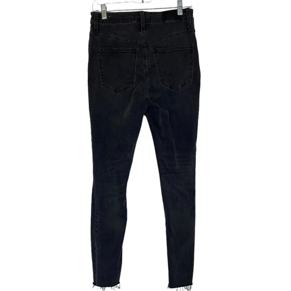 MADEWELL Curvy High-Rise Skinny Jeans in Black Sea Size 28 Distressed - Picture 3 of 10
